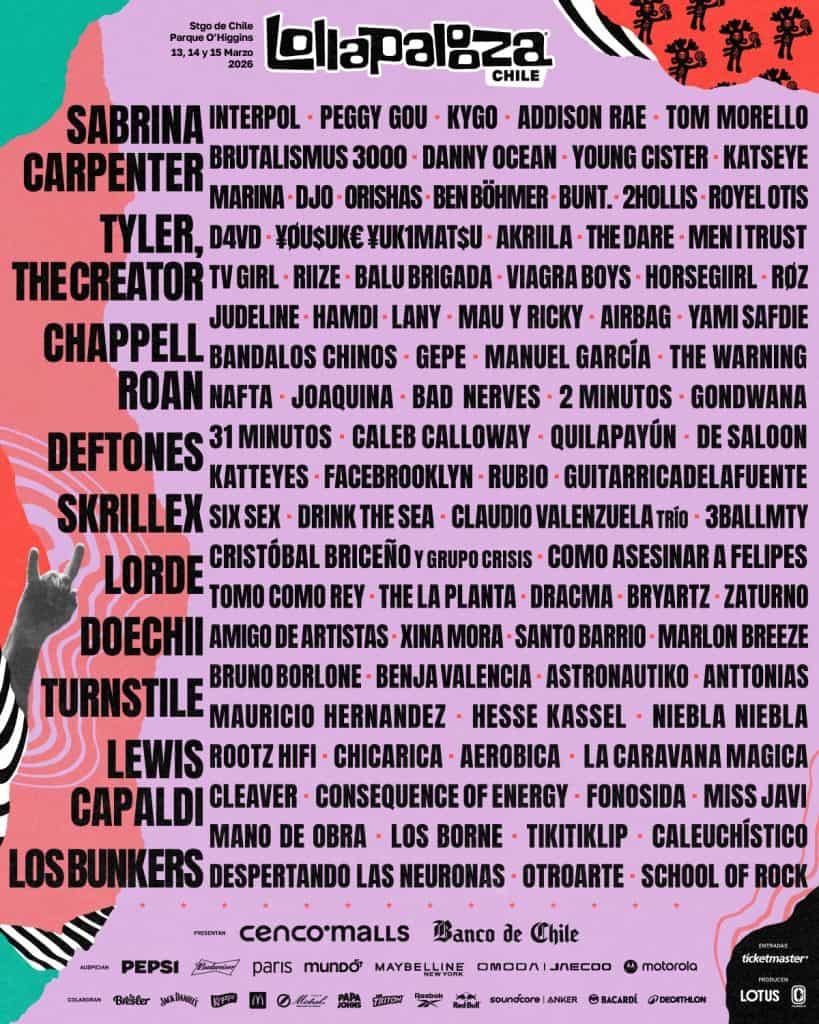 Lollapalooza Chile 2026: Los artistas nacionales que harán vibrar el Parque O’Higgins