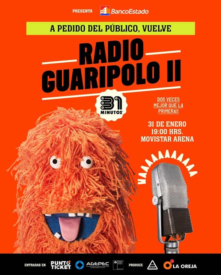 31 Minutos regresa al Movistar Arena con “Radio Guaripolo II”: humor, nostalgia y grandes éxitos en vivo