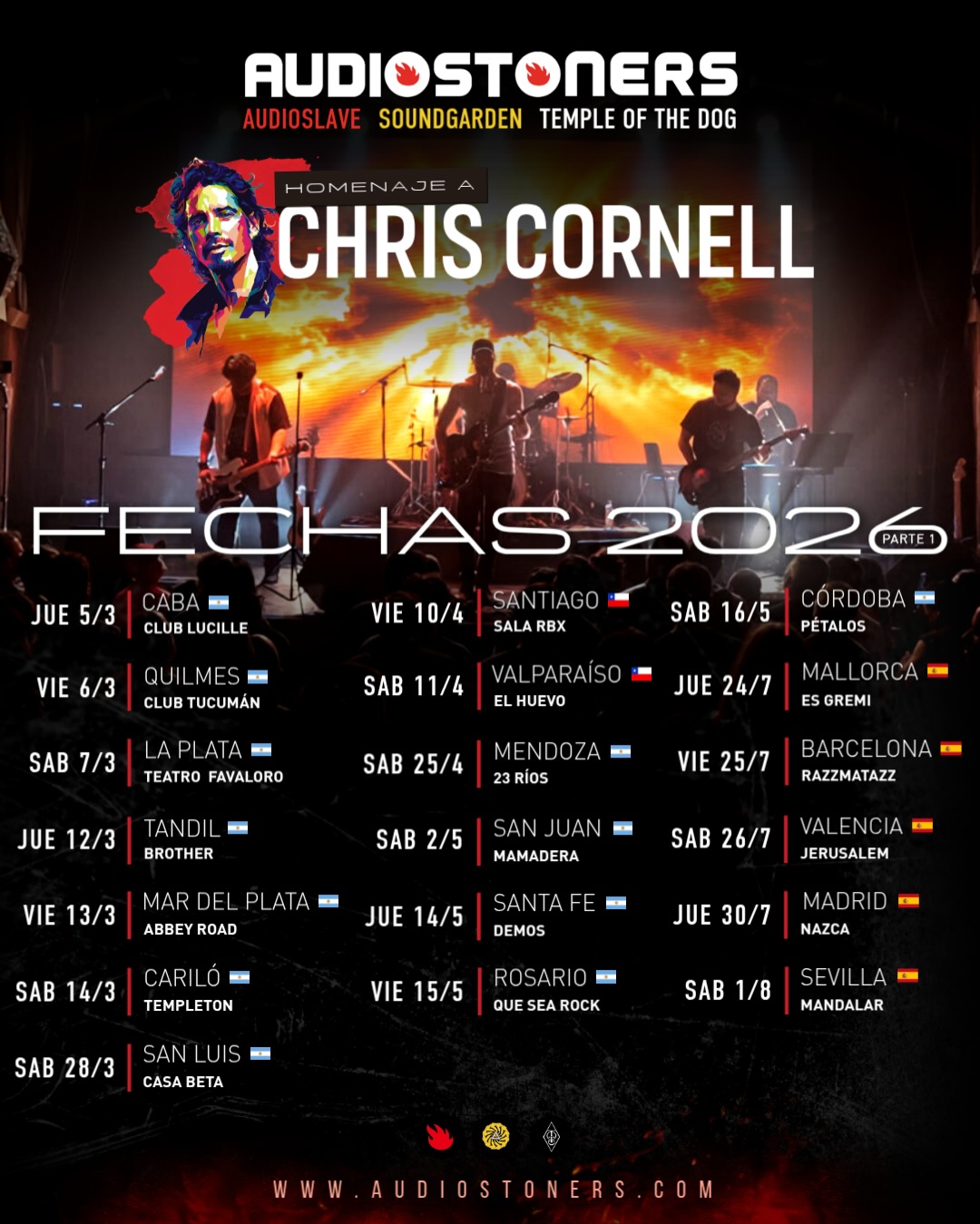 Audiostoners llega a Chile en 2026 con dos conciertos imperdibles en Santiago y Valparaíso