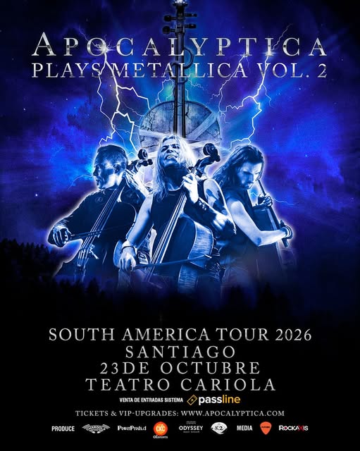 Apocalyptica confirma su regreso a Chile con “Plays Metallica Vol. 2”