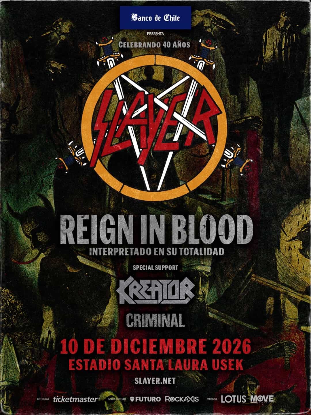 SLAYER REGRESA A CHILE PARA CELEBRAR LOS 40 AÑOS DE “REIGN IN BLOOD”