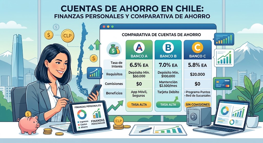 Mejores cuentas de ahorro en Chile: comparativa actualizada